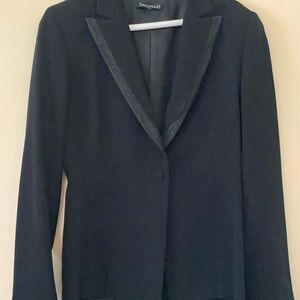 Tahari Black Single-Button Blazer with Notched Lapel
